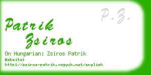 patrik zsiros business card